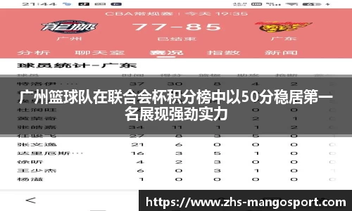 广州篮球队在联合会杯积分榜中以50分稳居第一名展现强劲实力